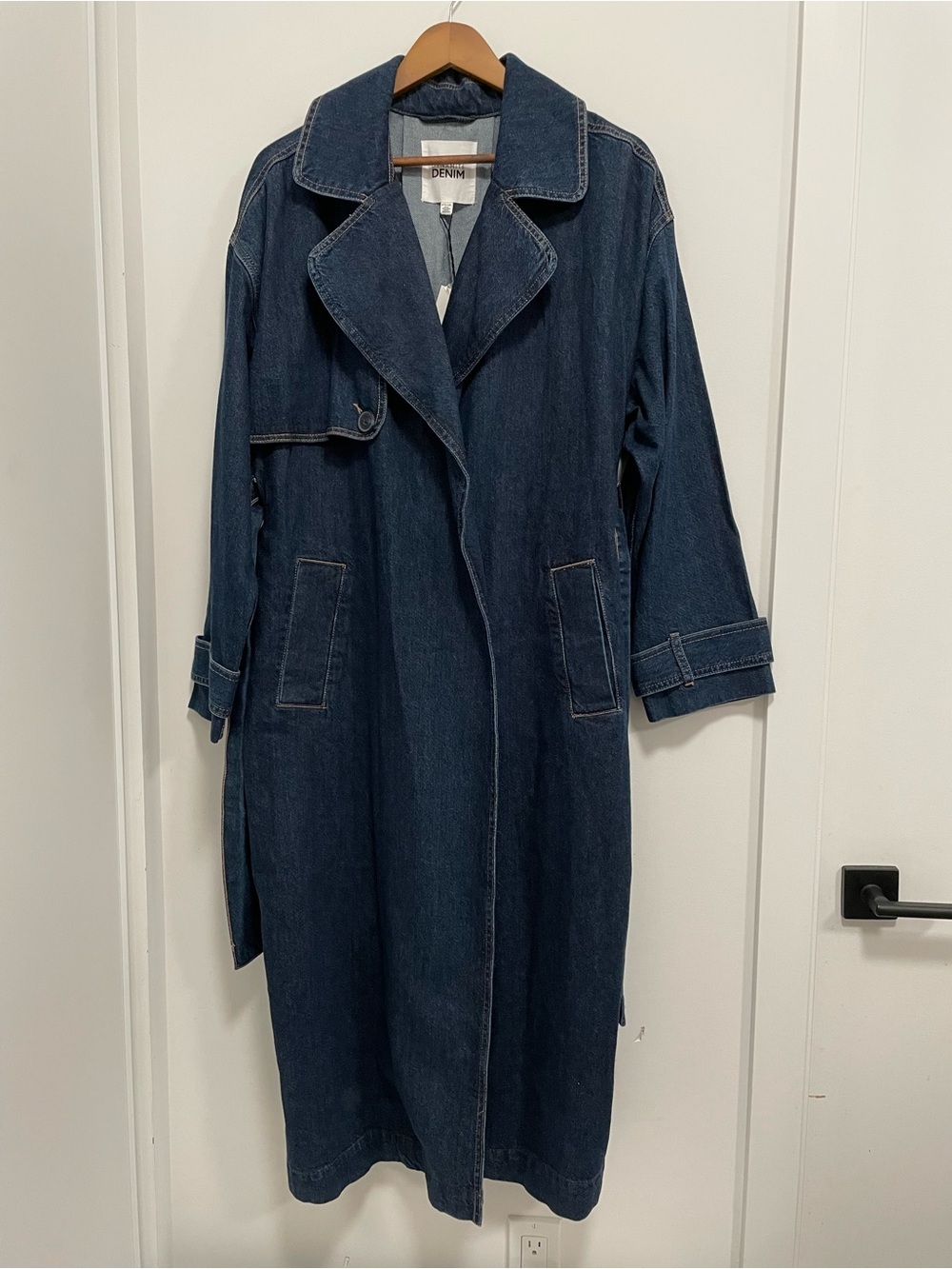 NWT Dynamite Denim Trench Coat in Dark Blue